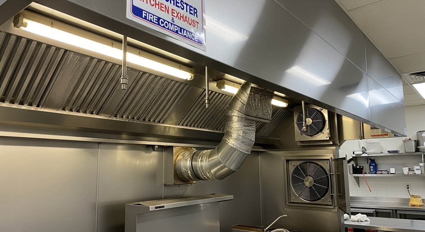 Emergency Hood Cleaning After Failed Inspection service in a commercial kitchen