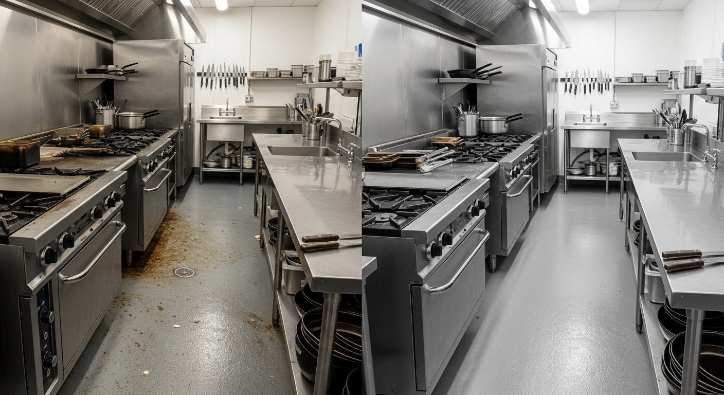 NFPA 96 Hood Cleaning Requirements article image showing commercial kitchen compliance and cleaning