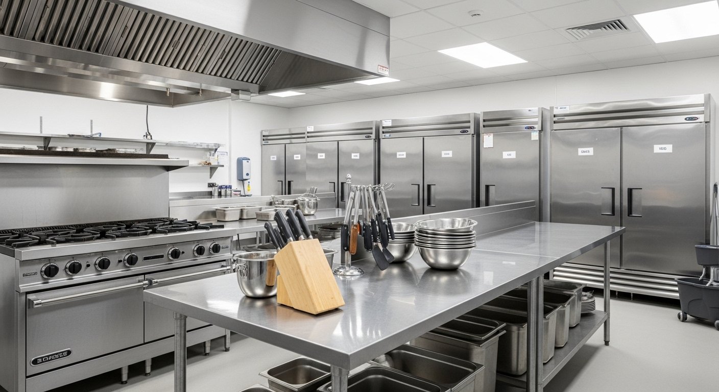 Commercial kitchen environment showing hood and exhaust service coverage in Westchester County